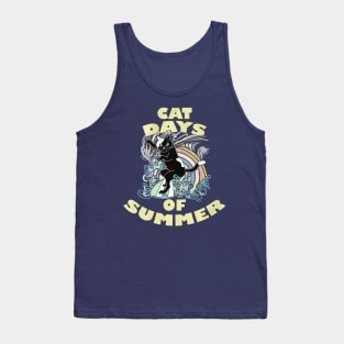 Funny Cat Surfer Quote CAT DAYS OF SUMMER Vacation Gifts Tank Top